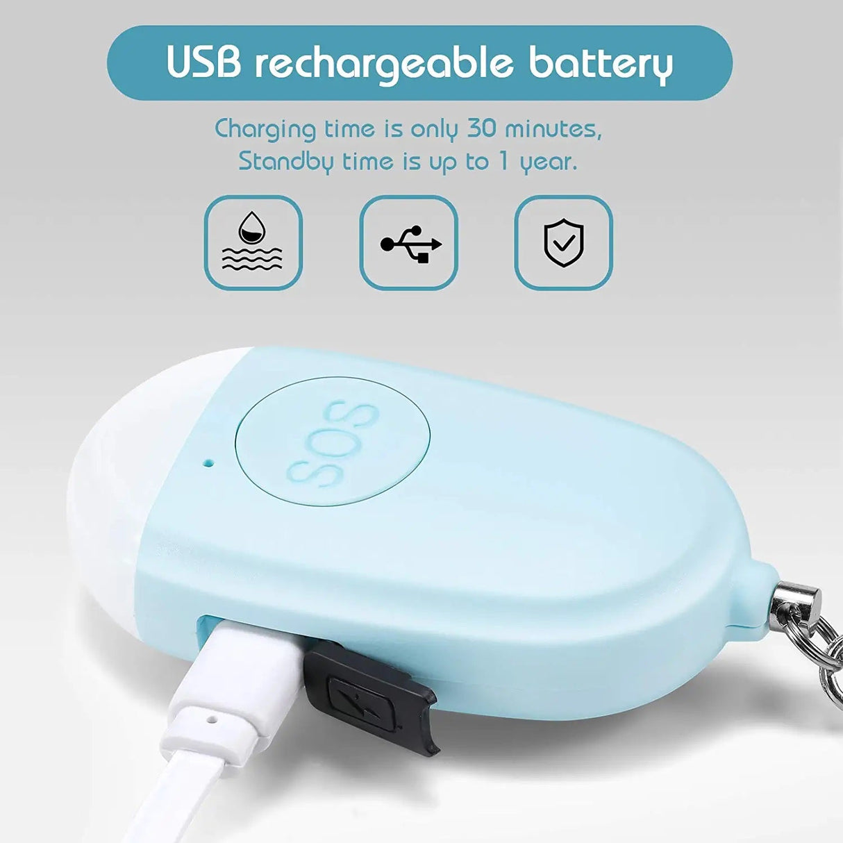 Crow Alert Rechargeable SOS LED Personal Panic Alarm 130dB