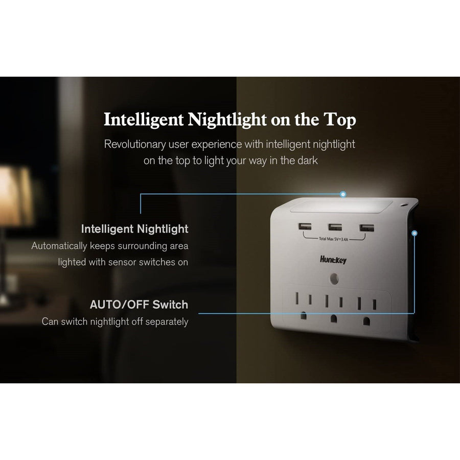 SpyWfi™ Night Light USB Plug Adapter Hidden Spy Camera 4K UHD WiFi