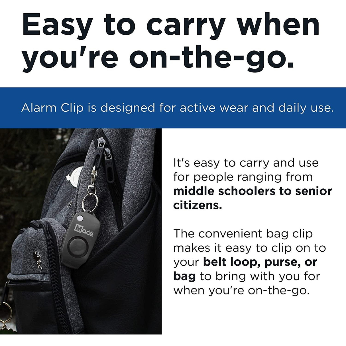 Mace Personal Keychain Panic Alarm 130dB w/ Whistle