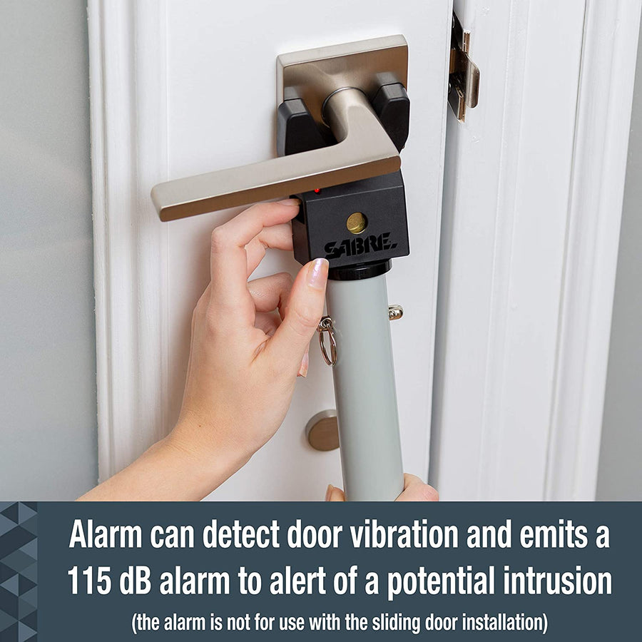 SABRE® Adjustable 2-in-1 Home Security Door Bar w/ 115dB Alarm