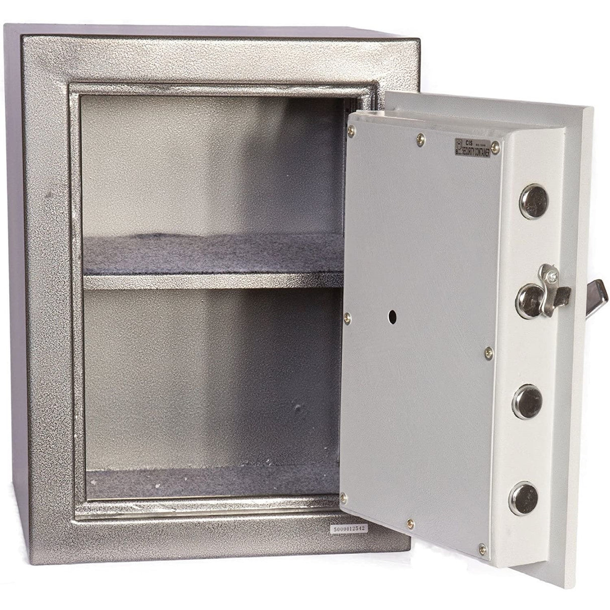 2015C B-Rated Cash Safe with the door open showing the combination dial lock mechanism