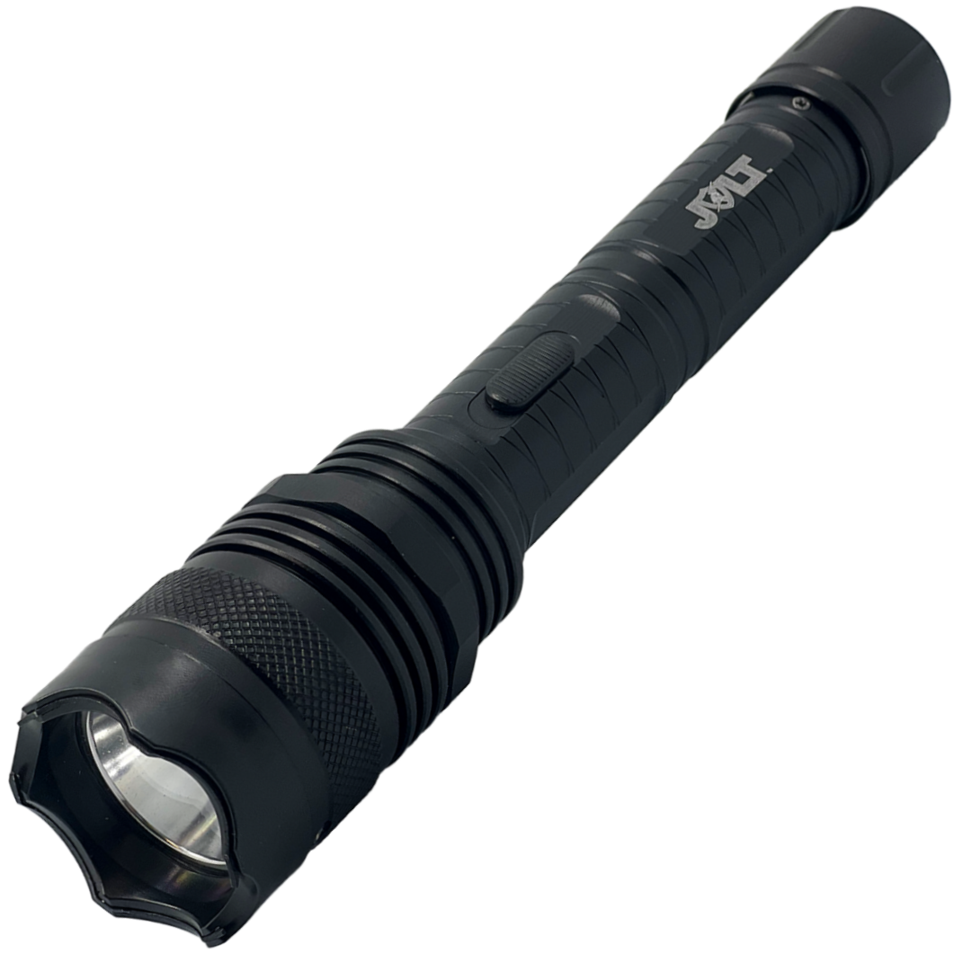 A close up view of 95M JOLT Rechargeable Police Stun Gun Flashlight