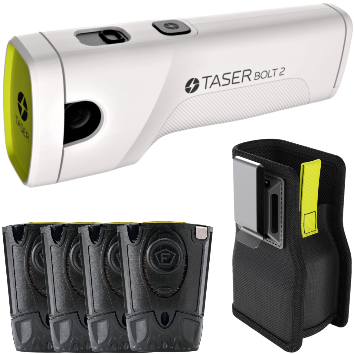 TASER Bolt 2 Self-Defense Compact Shooting Stun Gun Bundle Pack