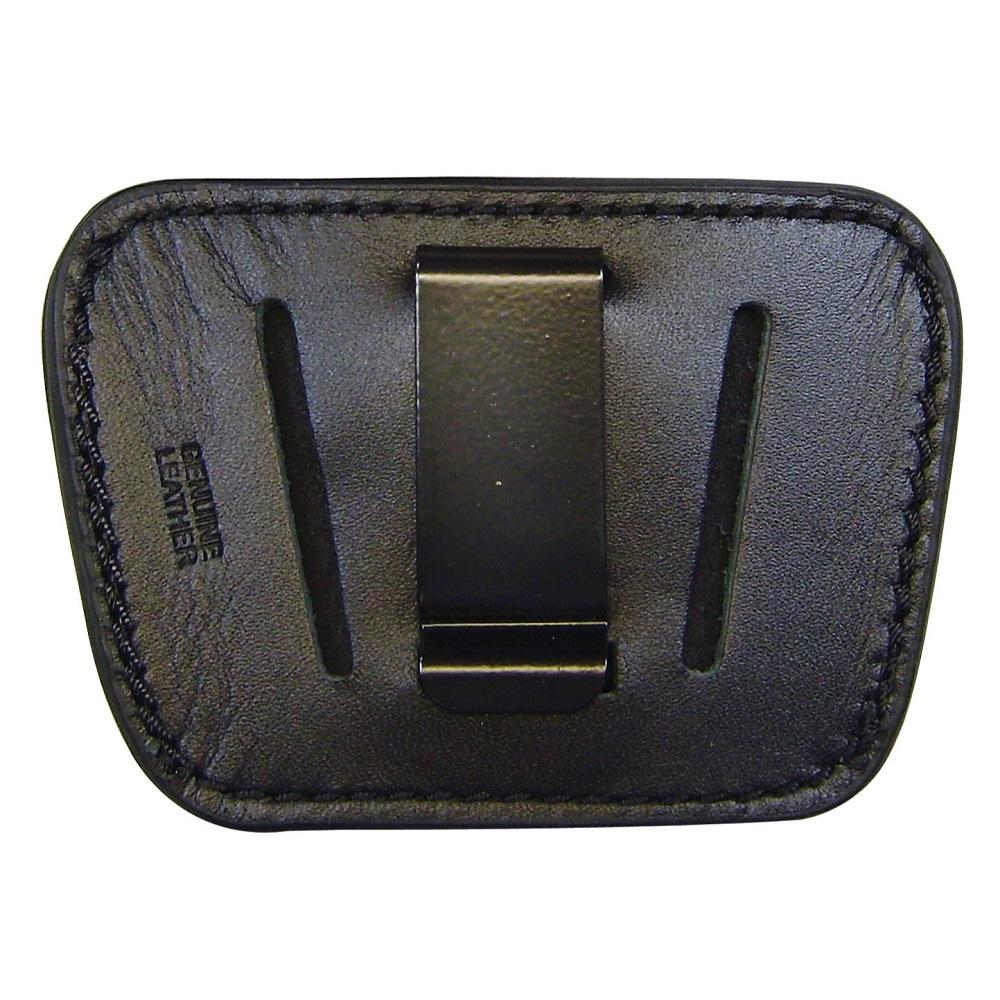 Back side of Belt Slide Concealed Leather Gun Holster showing its clip