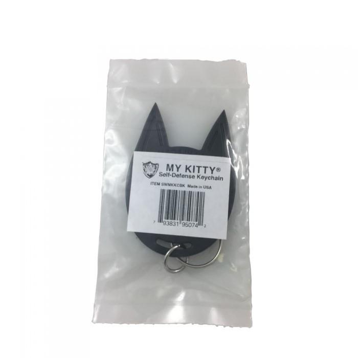 Black My Kitty Plastic Self-Defense Keychain Weapon in a packaging