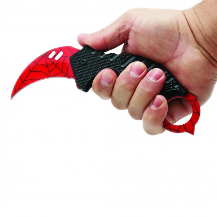 1.5 inch ElitEdge Steel Karambit Folding Pocket Knife held in hand open