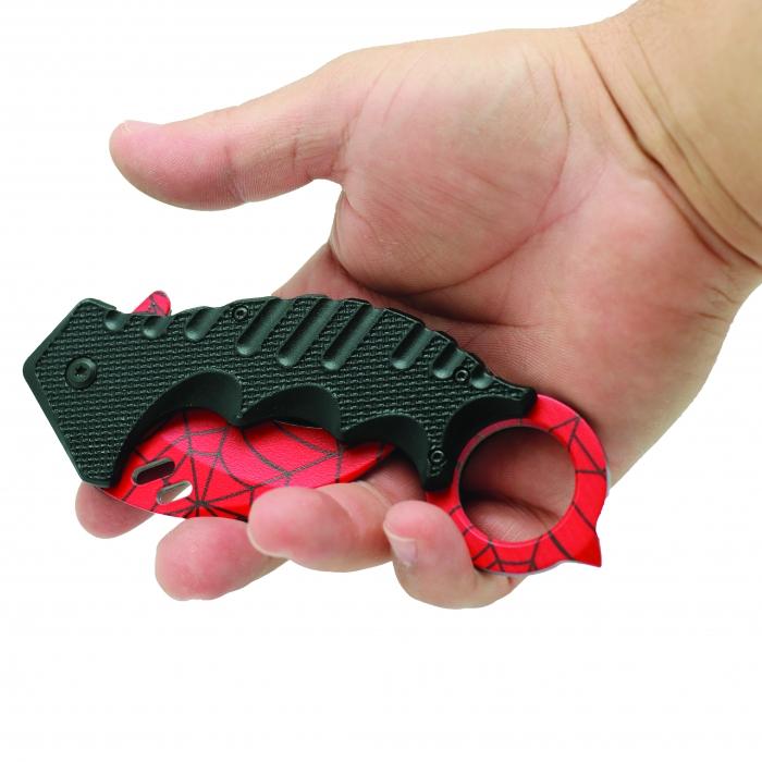 1.5 inch ElitEdge Steel Karambit Folding Pocket Knife held in hand folded