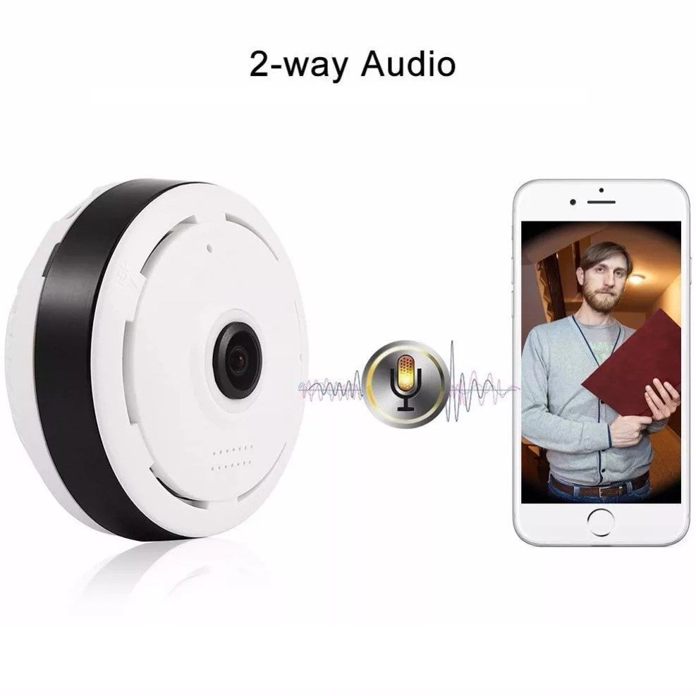 2-way Audio' feature of the SpyWfi 360º Motion Activated Night Vision Security Camera