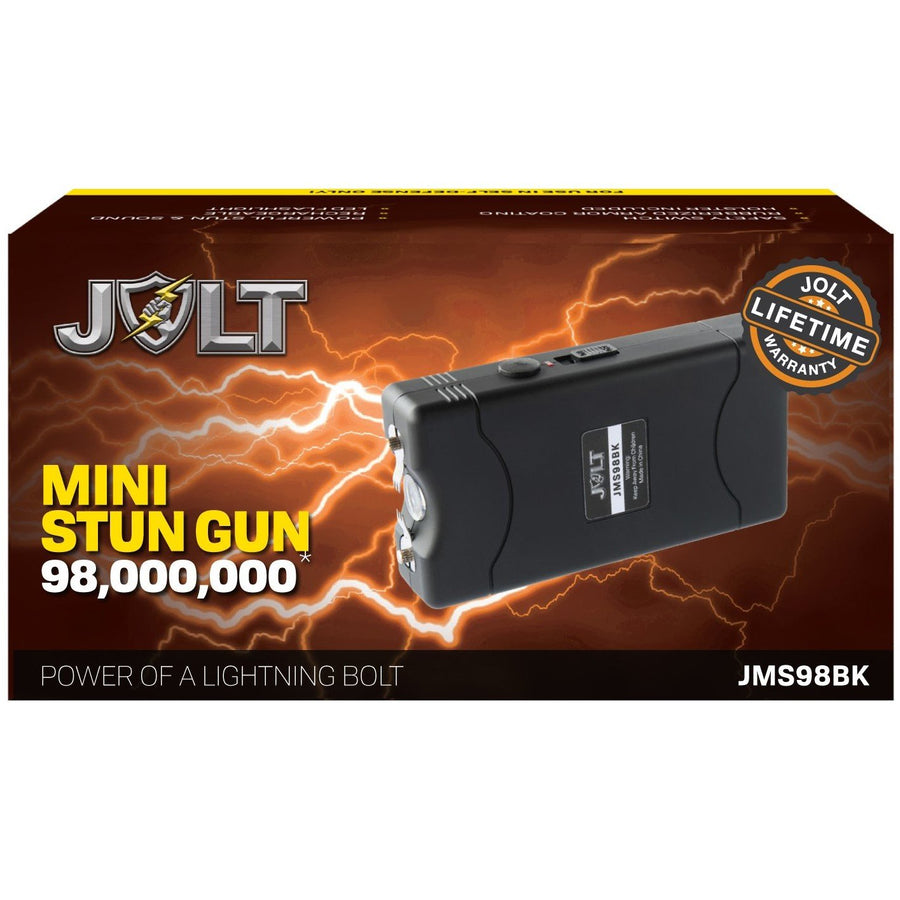 JOLT Mini Rechargeable LED Triple Stun Gun w/ Pocket Clip 98M