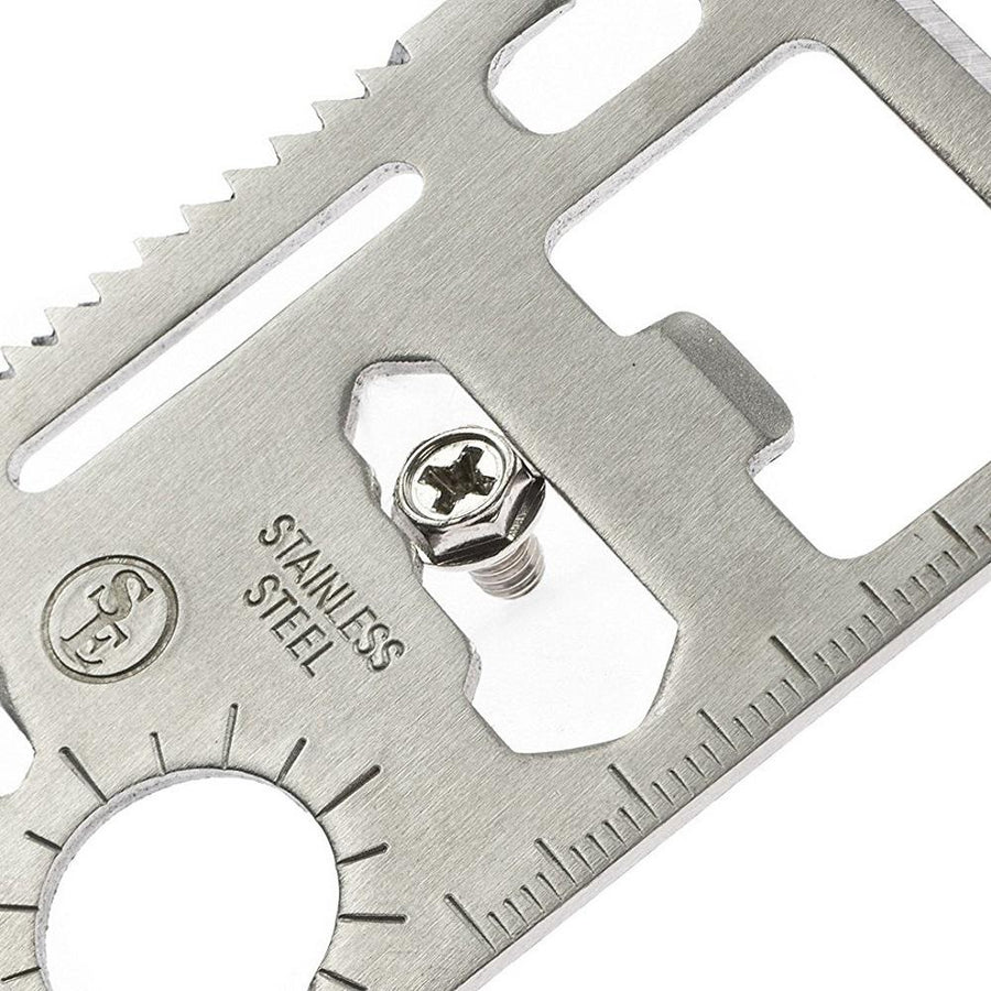 center of the 11-in-1 Stainless Steel Credit Card Survival Knife Pocket Tool
