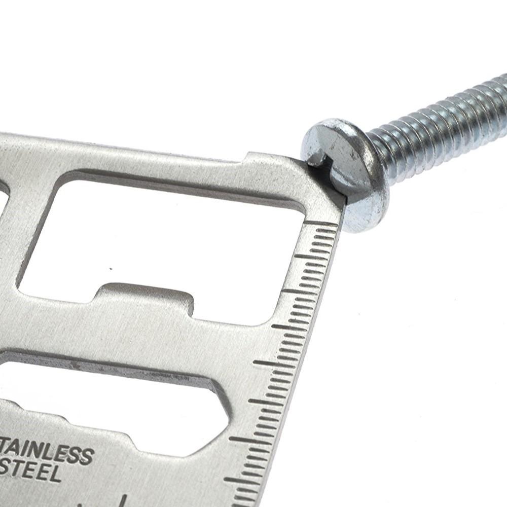 screwdriver feature of the 11-in-1 Stainless Steel Credit Card Survival Knife Pocket Tool