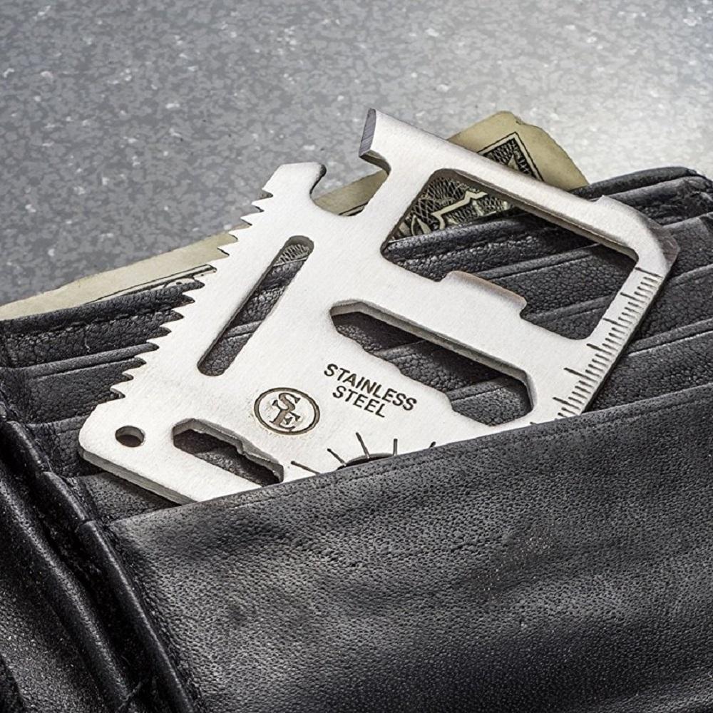 fits in your wallet 11-in-1 Stainless Steel Credit Card Survival Knife Pocket Tool
