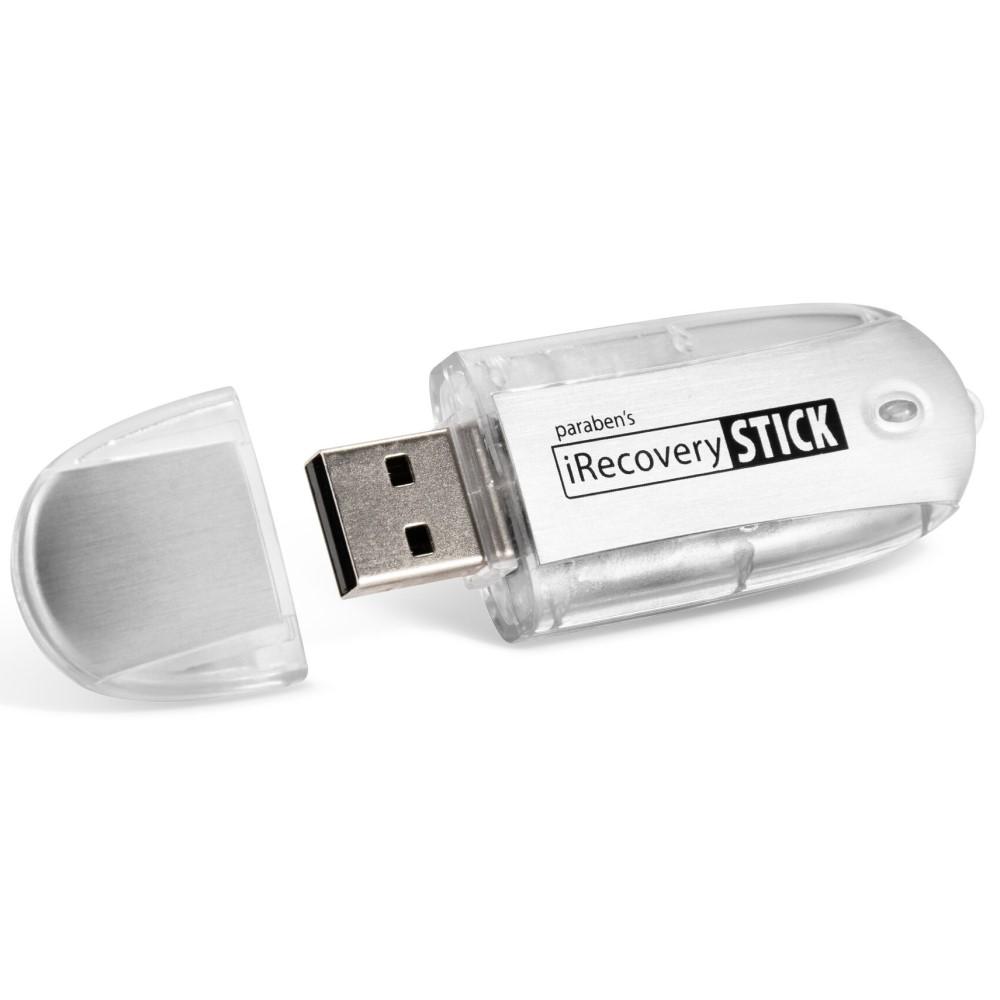 White Paraben iPhone File & Data Recovery USB Stick with the cap removed