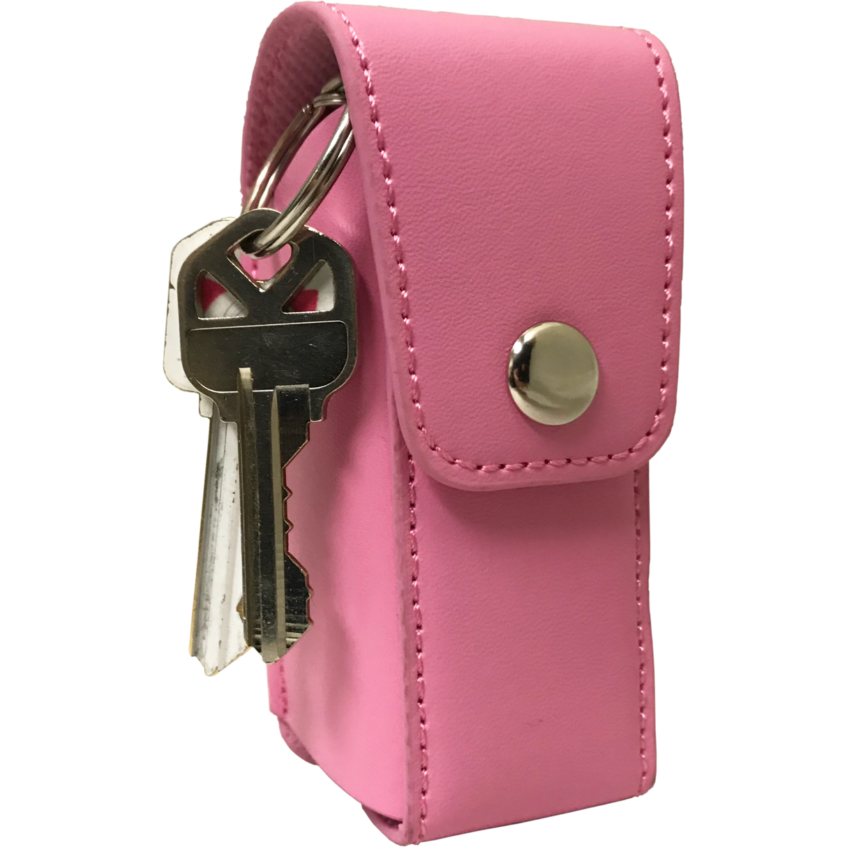 Pink holster for Black Streetwise S.M.A.C.K. Keychain Stun Gun 16M with keys attached
