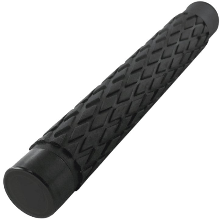 A 21" Police Force Tactical Expandable Solid Steel Baton in collapsed form