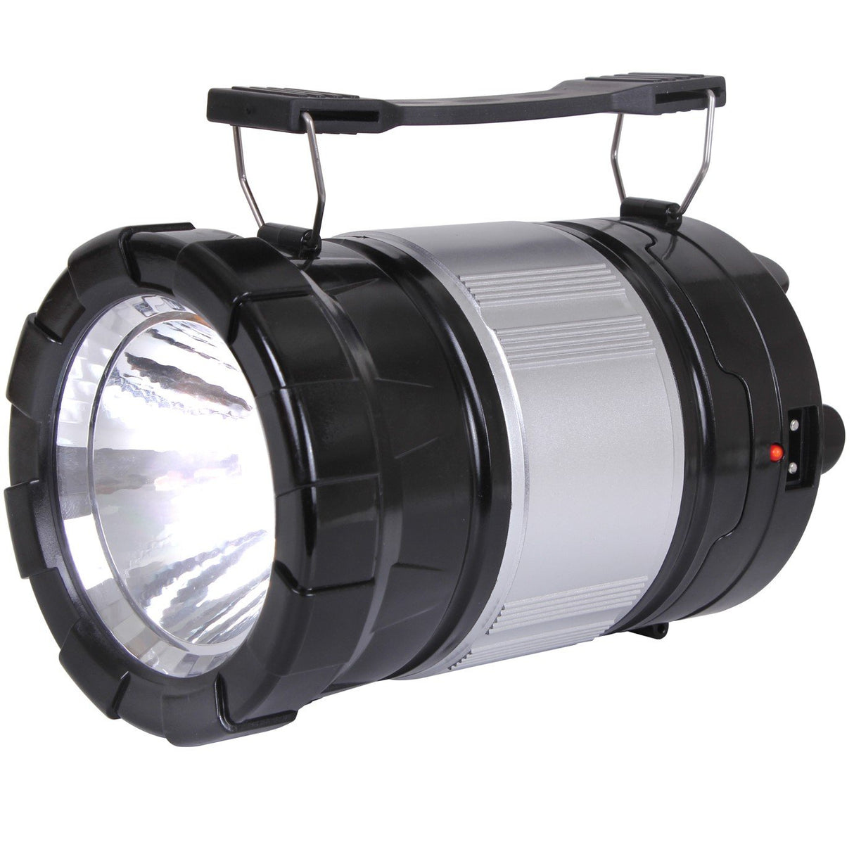 Rothco 6-Bulb LED Solar Powered Collapsible Lantern & Flashlight with its handle extended