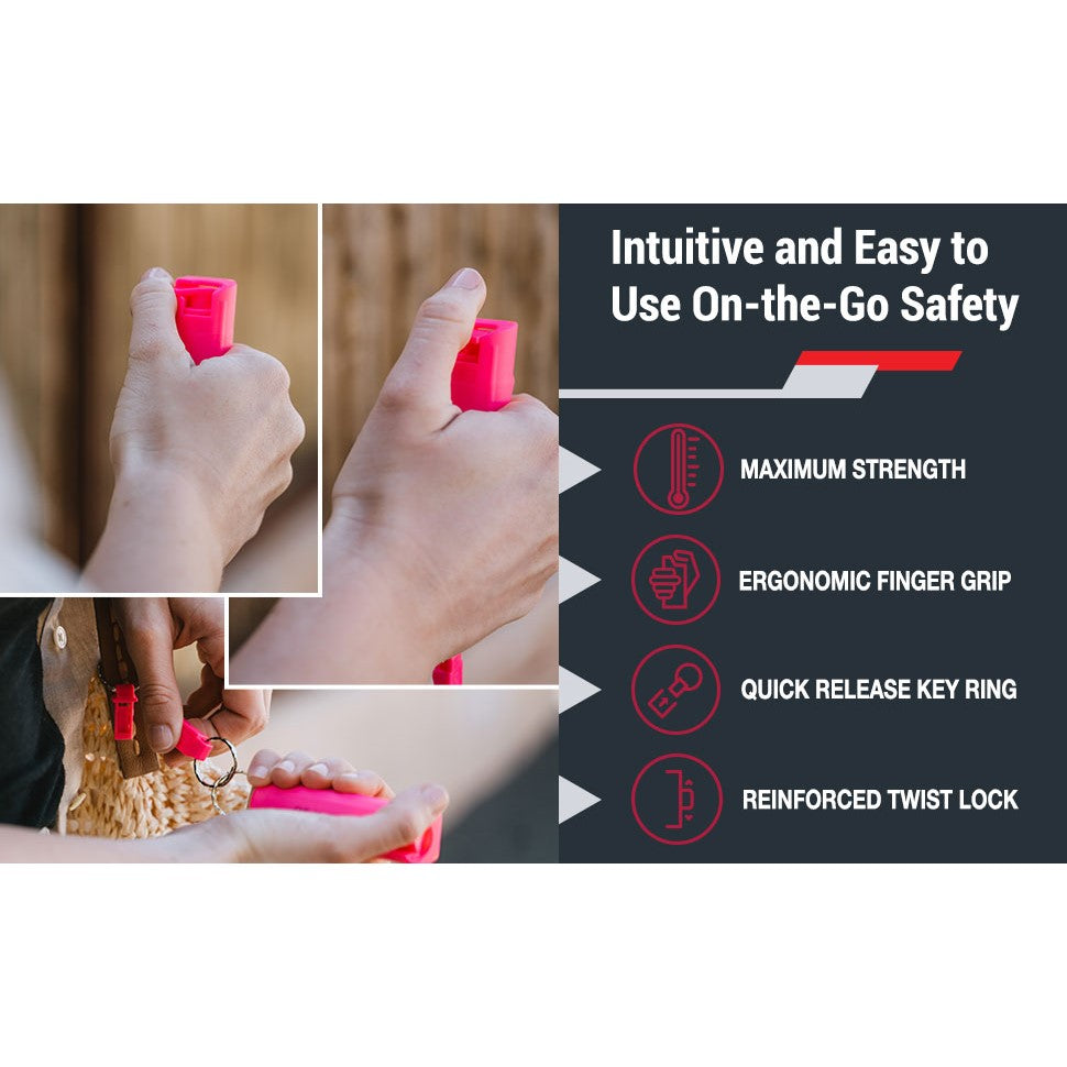 SABRE® Red Pepper Spray's on-the-go safety features