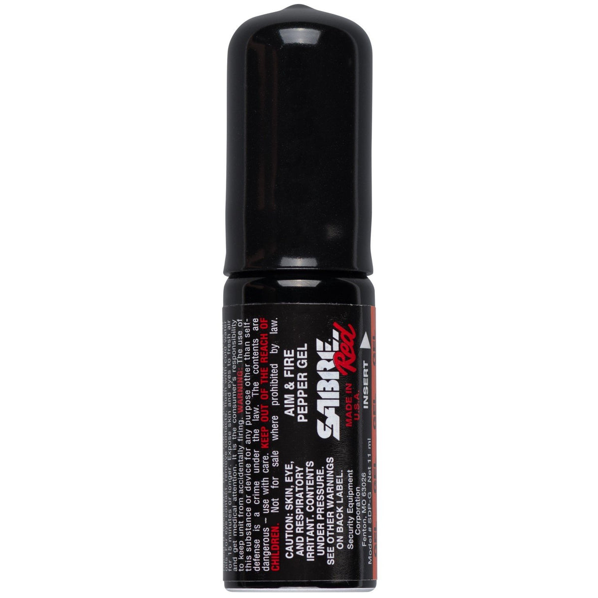 Black Canister of SABRE Red Aim & Fire Pepper Gel Refill