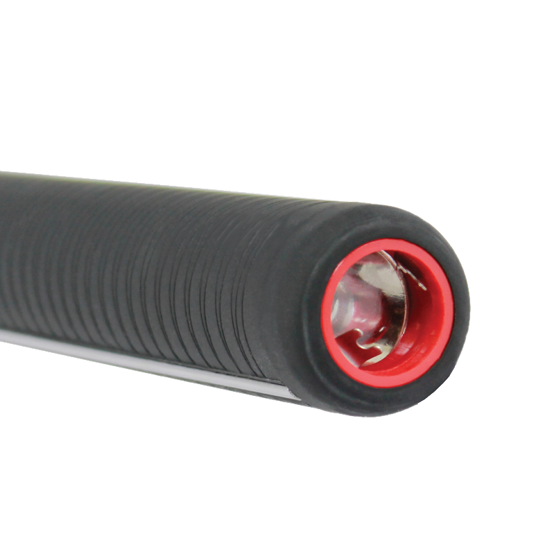 Close up view of the flashlight bottom of 18-inch Lightning Rod LED Stun Gun Baton from Streetwise