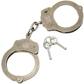 Streetwise Double Lock Solid Steel Handcuffs Nickel - Handcuffs