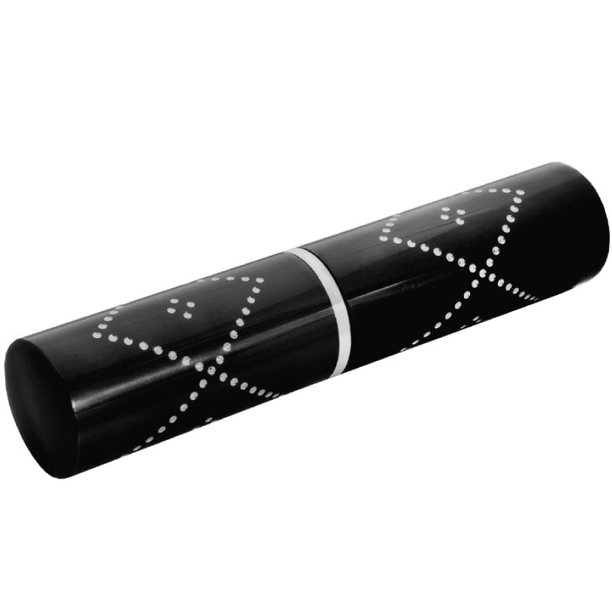 Black stun gun disguised as a perfume or lipstick tube