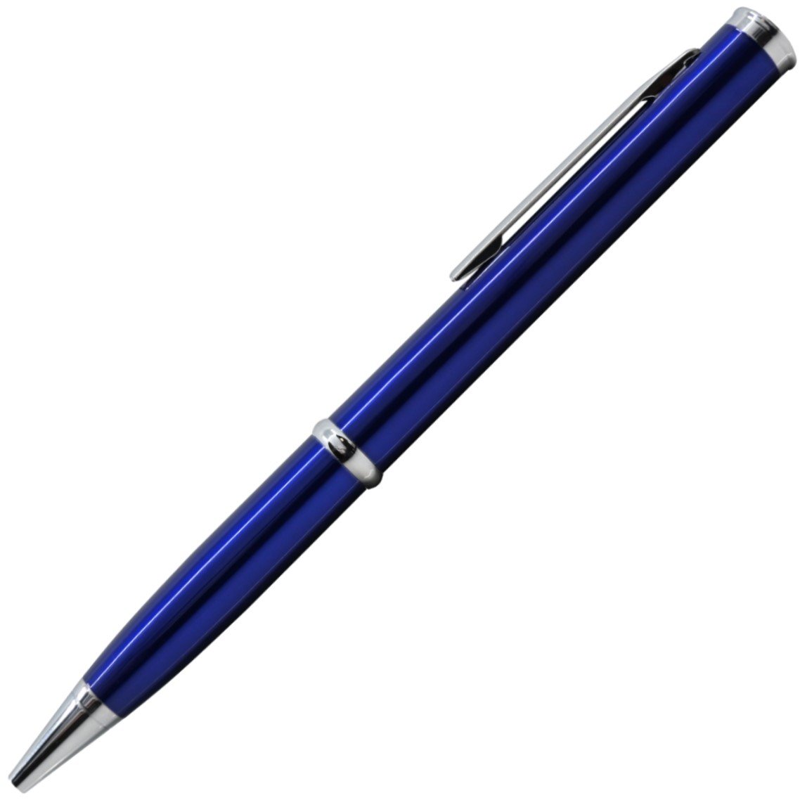 Dark Blue 2.13" Weapontek Concealed Stainless Steel Serrated Pen Knife with cap on