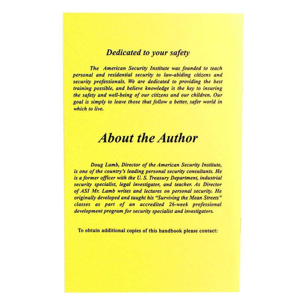 ASI How To Use Tactical Defense Sprays Handbook back cover