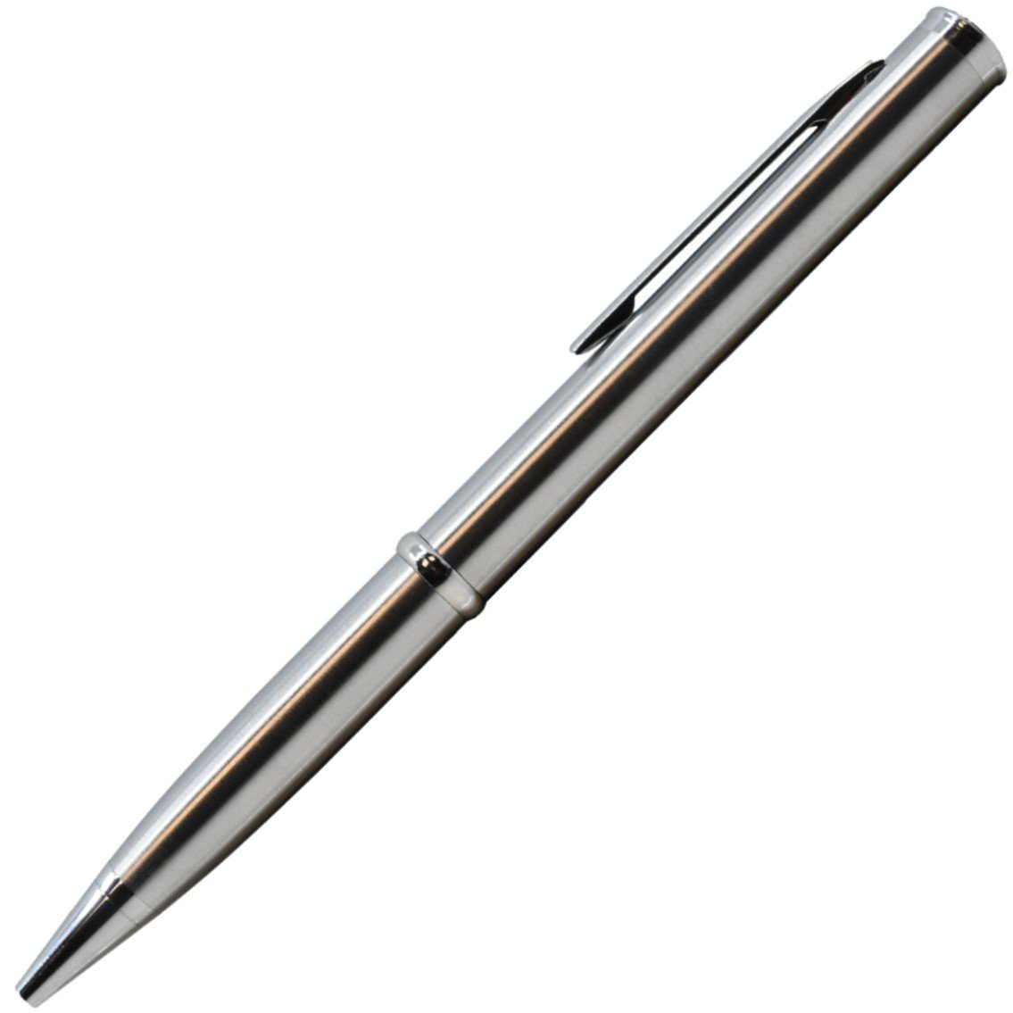 2.13" Silver Concealed Stainless Steel Serrated Pen Knife with cap on