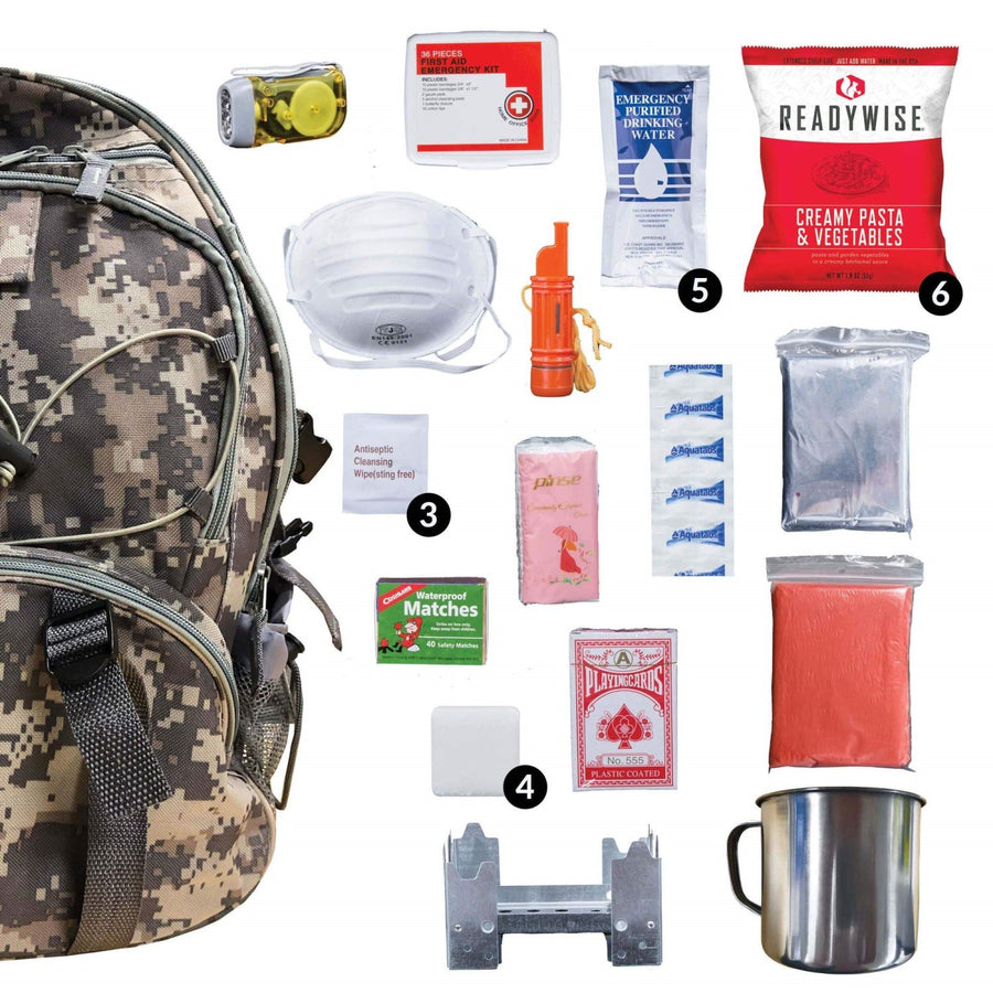 ReadyWise™ 64 Piece Emergency Supply Survival Kit Backpack