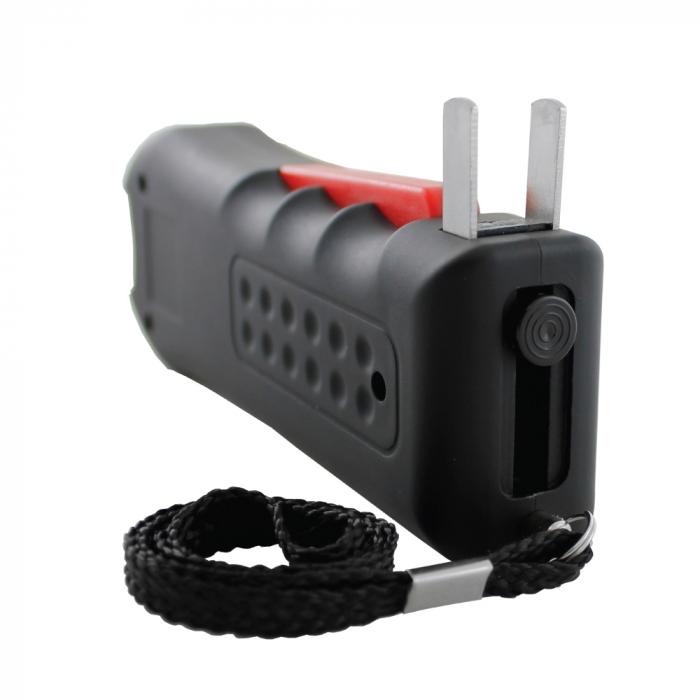 120 dB Black Jack Stun Gun Alarm from Streetwise with the built-in charging prongs