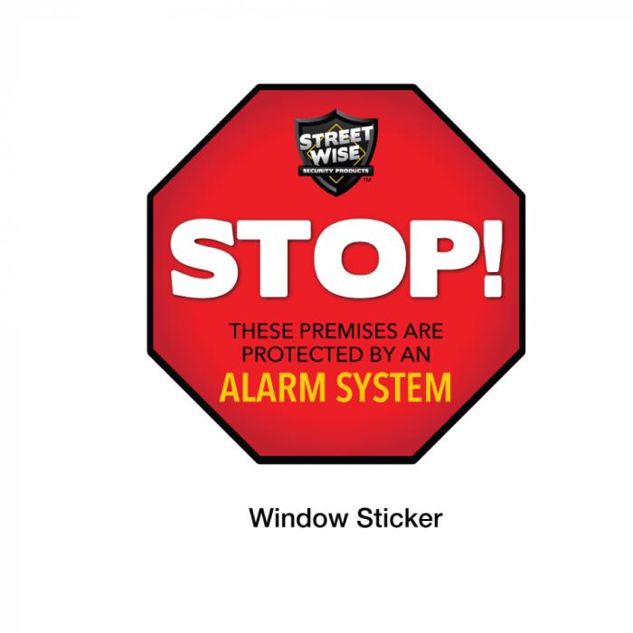 window alarm sticker