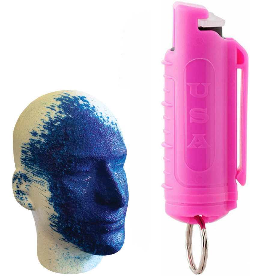 Eliminator Blue Heat Keychain Pepper Spray w/ Marking Dye