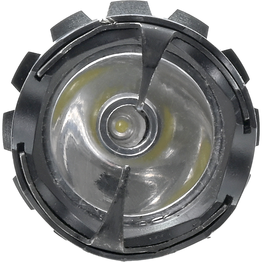 Close up view of flashlight of 14.6 Mini Rechargeable LED Spiked Stun Gun Baton