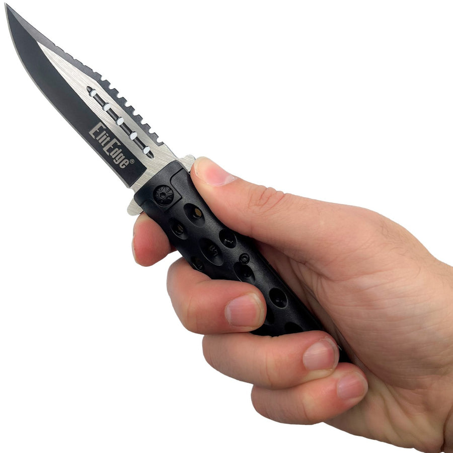 ElitEdge® Stainless Steel Folding Knife 3.75" w/ Ultralight ABS Handle