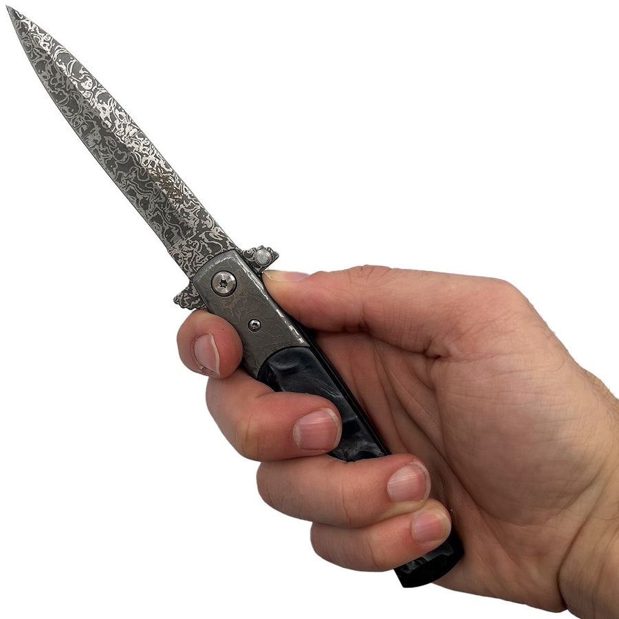 ElitEdge® Stiletto Stainless Steel Folding Pocket Knife 4"