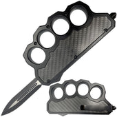ElitEdge® Automatic OTF Stainless Steel Knuckle Duster Knife 3.5