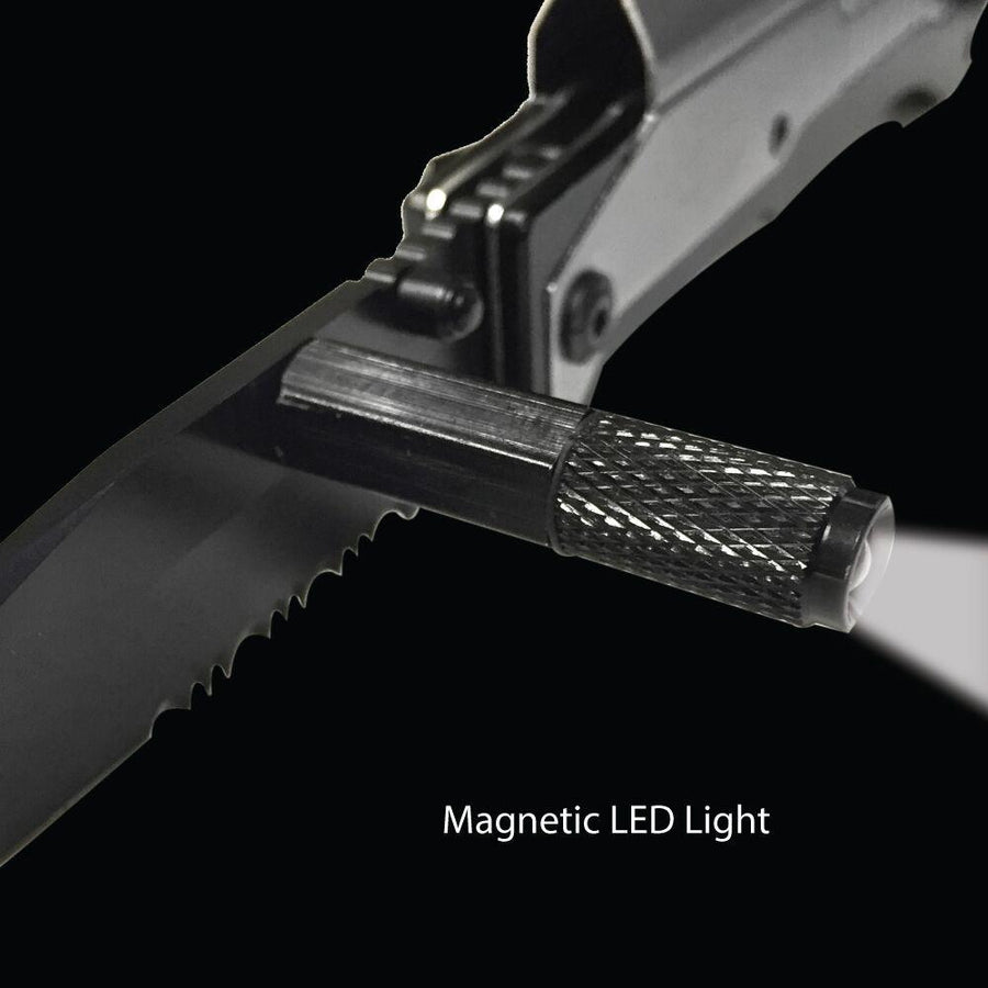 Tiger-USA® 5-in-1 Steel Folding Pocket Knife w/ LED Light & Fire Starter