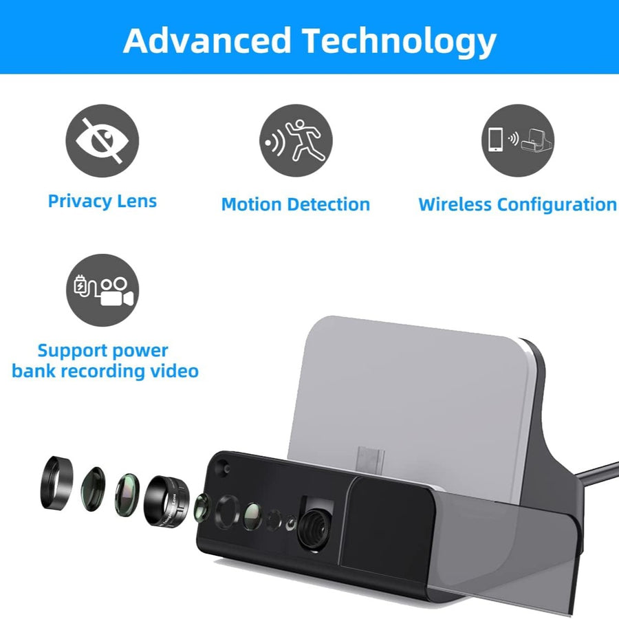 SpyWfi™ Hidden Motion Detection Spy Camera Android USB-C Charger 1080p WiFi
