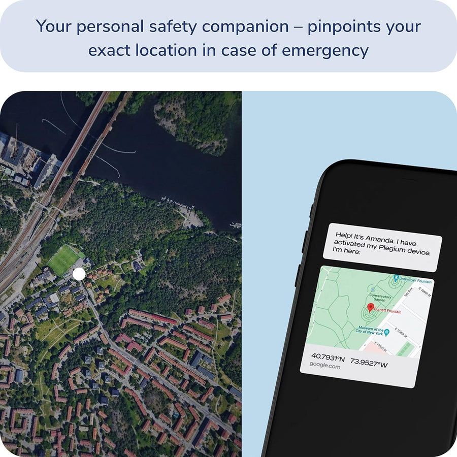 Plegium® Smart Emergency Button Personal Keychain GPS Tracker Panic Alarm