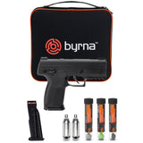 Bundle of Byrna SD Kinetic Non-Lethal CA Legal Projectile Gun including 5-round magazines, 8g CO2 cylinders, 5-round tube of Byrna Kinetic Projectiles, Eco-Kinetic Projectiles, Pro Traning Inert Projectiles, Carrying Case