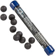 Black canister with 10 pieces of Prepared 2 Protect Self-Defense Pepper Ball Rounds