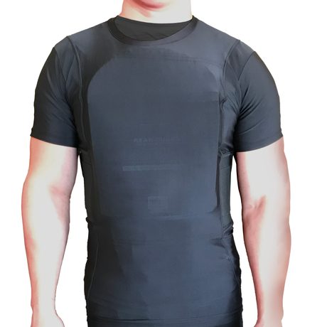 Man wearing a Streetwise Safe-T-Shirt Ballistic Plate Carrier