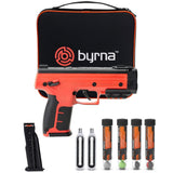 A bundle of Byrna LE Pepper Non-Lethal Self-Defense Projectile Gun containing 5-Round Magazines, CO2 Cylinders, Tube of Byrna Pepper Projectiles