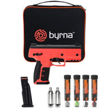 Bundle of Byrna SD Pepper Non-Lethal Self-Defense Projectile Gun including 5-round magazines, 8g CO2 cylinders, 5-round tube of Byrna Kinetic Projectiles, Eco-Kinetic Projectiles, Pro Traning Inert and Pepper Projectiles and a Carrying Case
