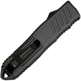 A closed black 3.25" Armed Force Tactical OTF Dagger Knife showing its metal clip
