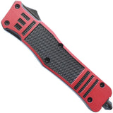 A closed black and red 3.25" Armed Force Tactical Automatic OTF Pocket Knife 
