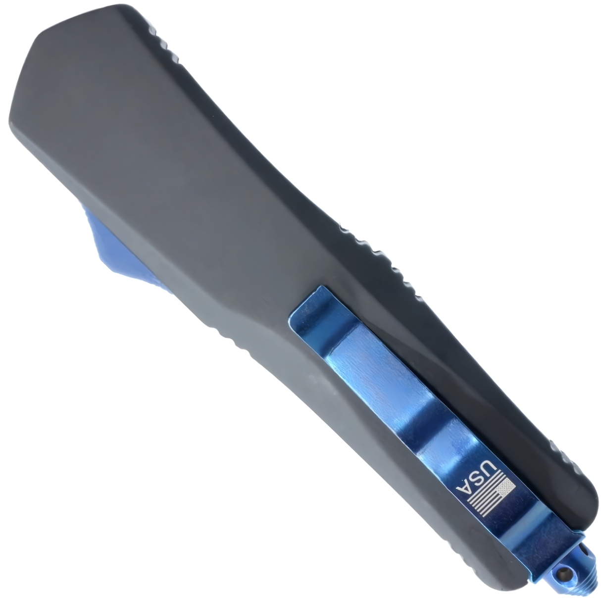 A closed 3.25" Armed Force Tactical OTF Dagger Knife showing its metal clip
