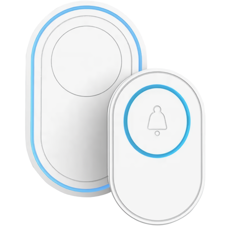 A set of white Crow Alert Smart WiFi Waterproof Doorbell Visitor Chime Alarm 85dB