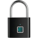 A black Travel Waterproof Keyless Biometric Fingerprint Padlock from GorillaLock