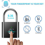 finger tapping to the biometric of GorillaLock Travel Waterproof Keyless Biometric Fingerprint Padlock. No need for password, key, phone app or bluetooth and take .3 seconds to unlock